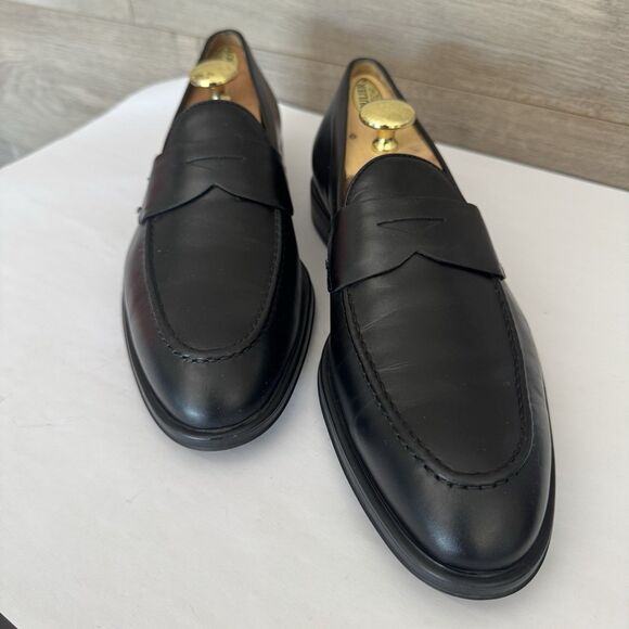 Antonio Maurizi Black Leather‎ Penny Loafers Men EU 43 US 10-10.5 Preppy Casual main image 6